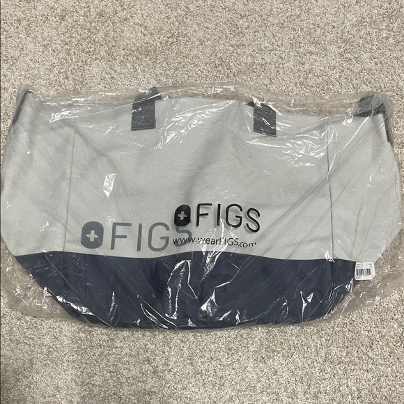 Figs Handbags - FIGS Two-Tone light Gray and navyTote